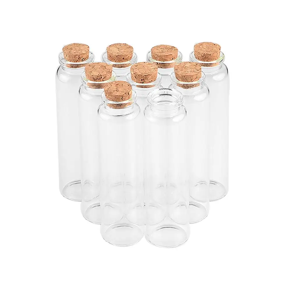 

Hyaline Glass Containers 55ml Jars with Corks Cute Empty Perfume Bottles Jewelry Oil Powder Gifts Exhibits Packaging Vials 50Pcs