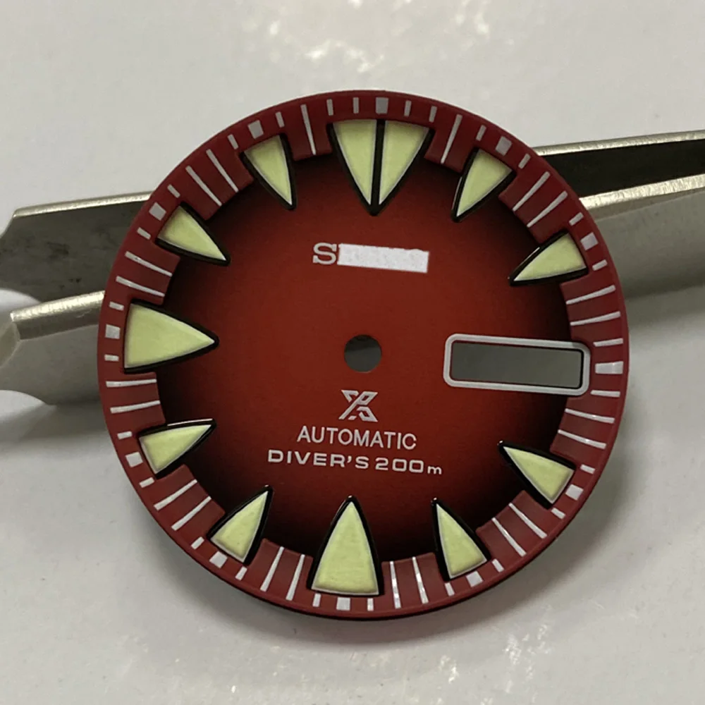 Детали для часов Heimdallr светящийся циферблат Красного Монстра 28 7 мм NH36 с