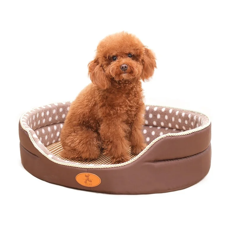 

Dog Bed House Sofa Kennel Soft Fleece Pet Dog Cat Warm Dot Pattern Top Quality Dog Beds Mats Cama Para Cachorro Bed for Cats
