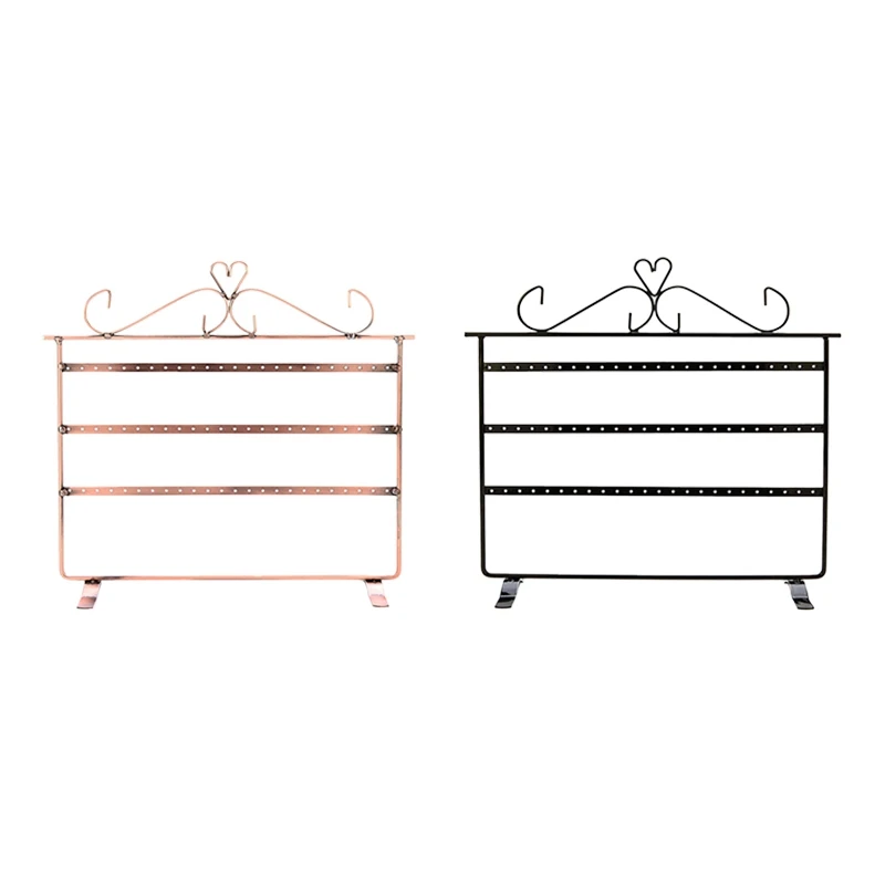 

Стеллаж для хранения ювелирных изделий с 72 отверстиями, 3-уровневый демонстрационный стеллаж для подвешивания серег, ожерелий, металлическ...