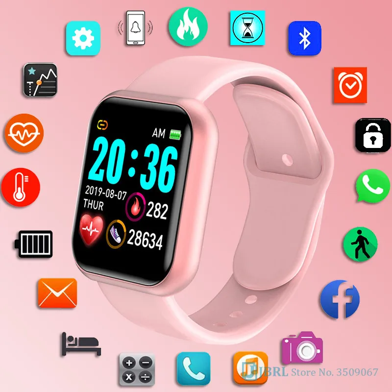 

Y68 Smart Watch Men/Women D20 Fitness Smartwatch 2021 Heart Rate Monitor Blood Pressure Sports Tracker Bracelet Free shipping
