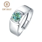 Женскоемужское кольцо из серебра 925 пробы, с муассанитом