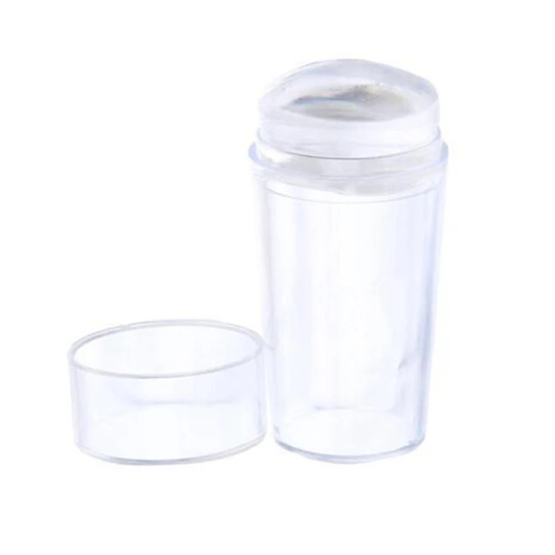 

2PCS/Set Nail Art Templates Pure Clear Jelly Silicone Nail Stamping Plate Scraper With Cap Transparent 6*2.8cm Nail Stamp