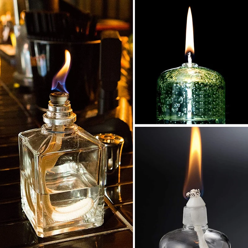 

50Pcs Fiberglass Replacement Wicks Torch Replacement Wicks Wine Bottle Wicks for Outdoor Tiki Torches, Patio Lighting