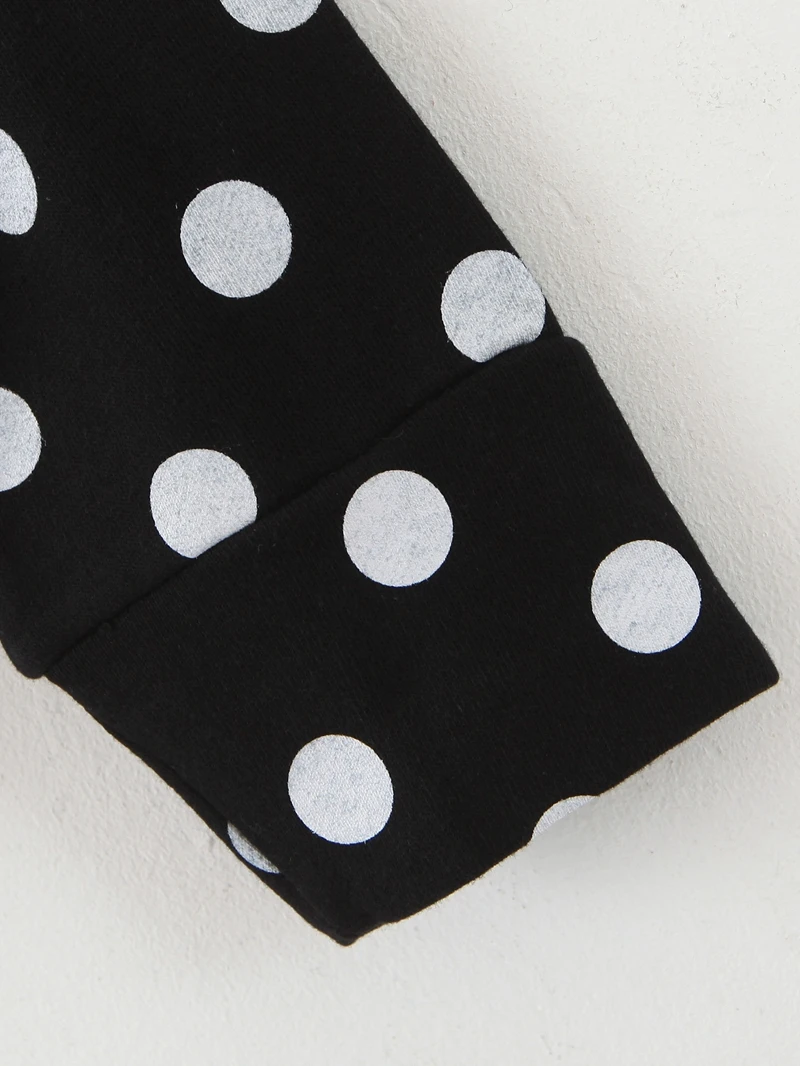 

Women Sweatshirt and Hoody Ladies Hooded Autumn Hoodies Polka Print Zipper Hooded Jacket Street Wear Hoodie XZ2477