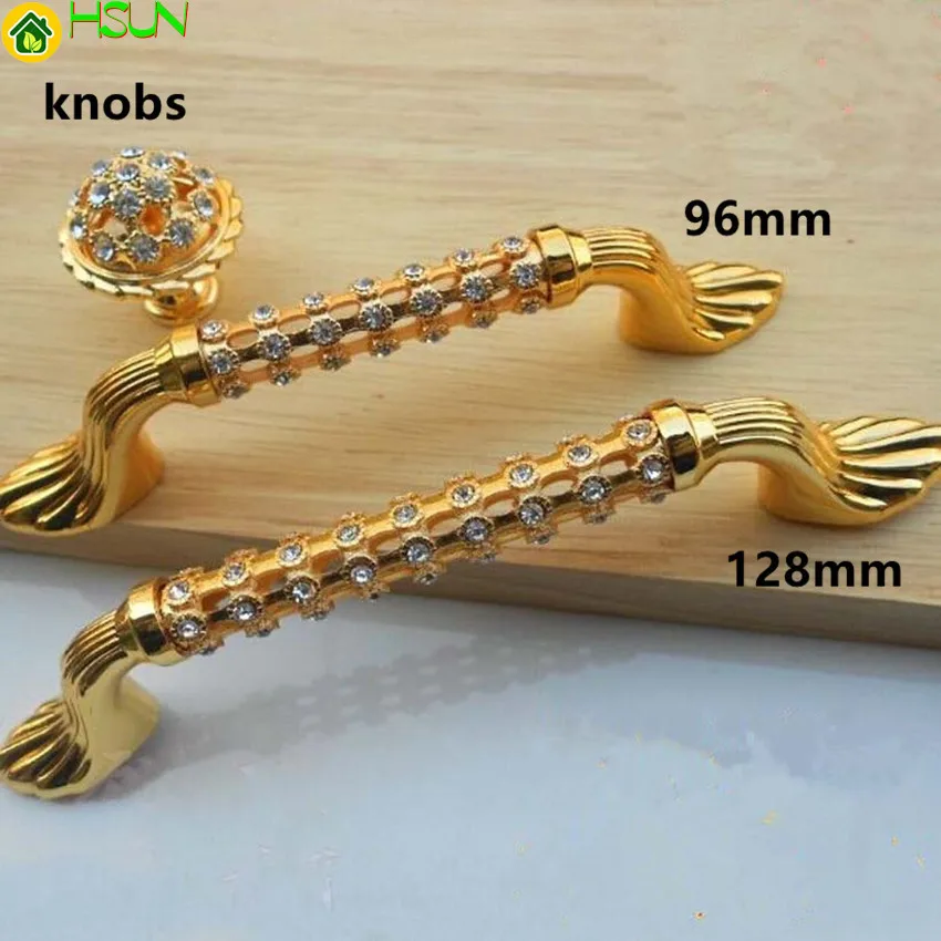 128 мм модные роскошные современные ручки для мебели стеклянные алмазные кухонные