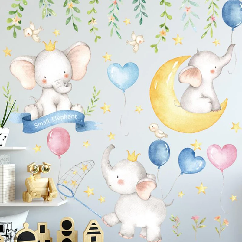 

Наклейка на стену в виде слона для детской комнаты
