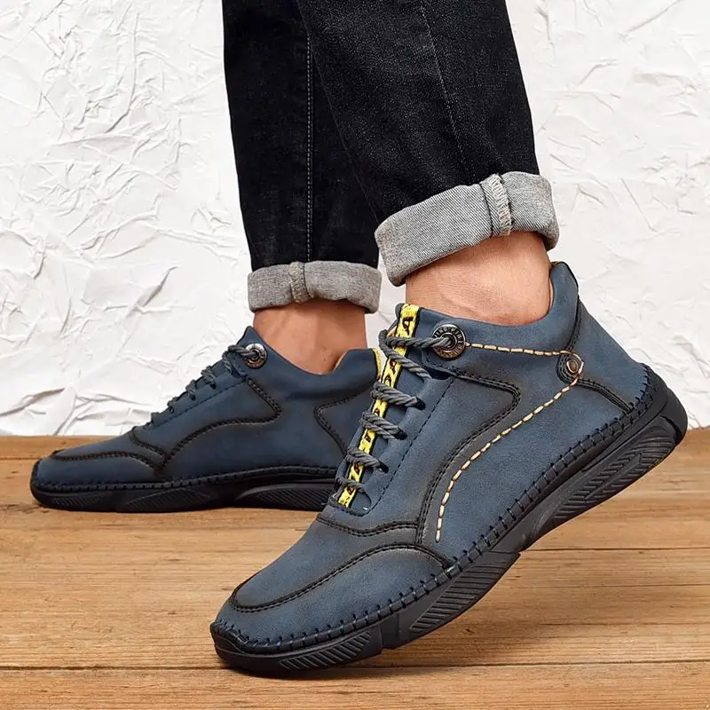 

2020 New Men Snow Boots Winter Add Velvet To Warm Handmade Ankle Boots Outdoor Men Ankle Boots Waterproof Men's Shoe