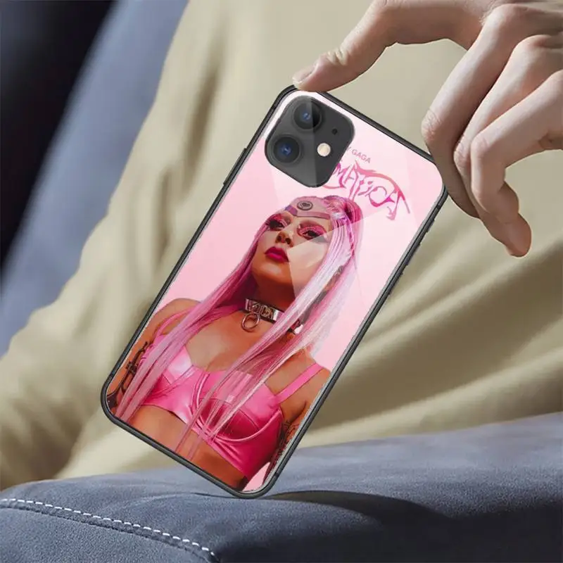 

Lady gaga Beautiful stylish Phone Cases Tempered glass For iphone 5C 6 6S 7 8 plus X XS XR 11 PRO MAX