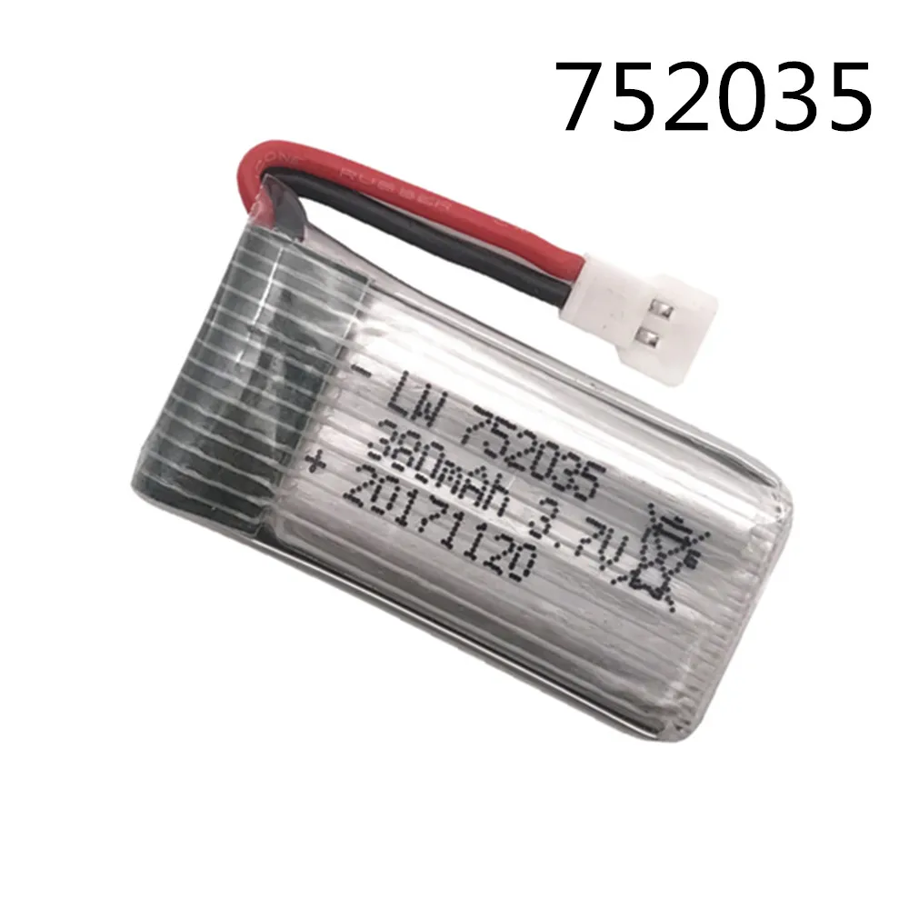 Аккумулятор 3 7 в 380 мАч 752035 Lipo для Hubsan X4 H107 H107L H107D JD385 JD388 запчасти
