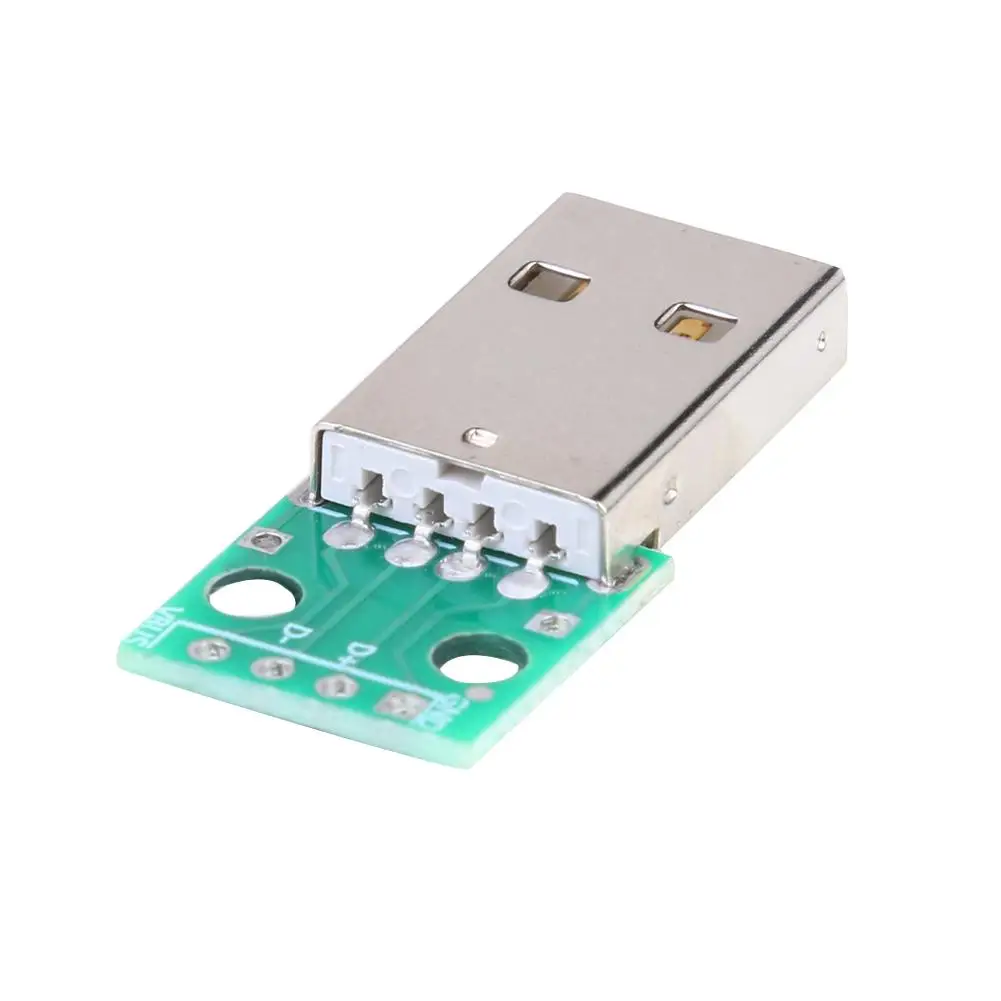 Портативный 10 шт. USB штекер для DIP 4Pin сквозное отверстие PCB адаптер соединитель