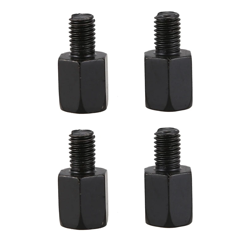 

4 PCS motorcycle Mirror Adaptors Converts Clockwise 8MM TO 10MM Black