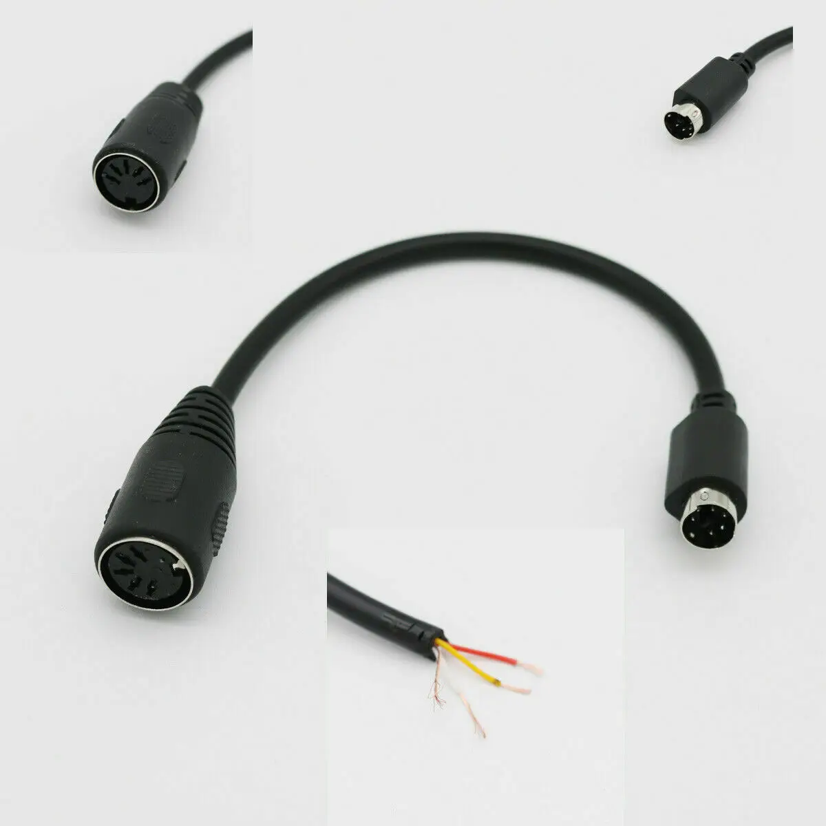 Мини-адаптер для клавиатуры DIN6 MDIN6 PS/2 штекер на DIN5 штекер на гнездо ПК Mac конвертер 6 дюймов