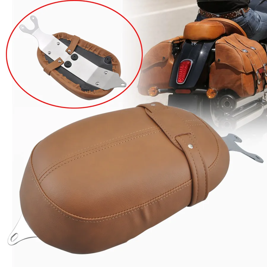 Мотоциклетное коричневое кожаное заднее ПАССАЖИРСКОЕ СИДЕНЬЕ для индийских