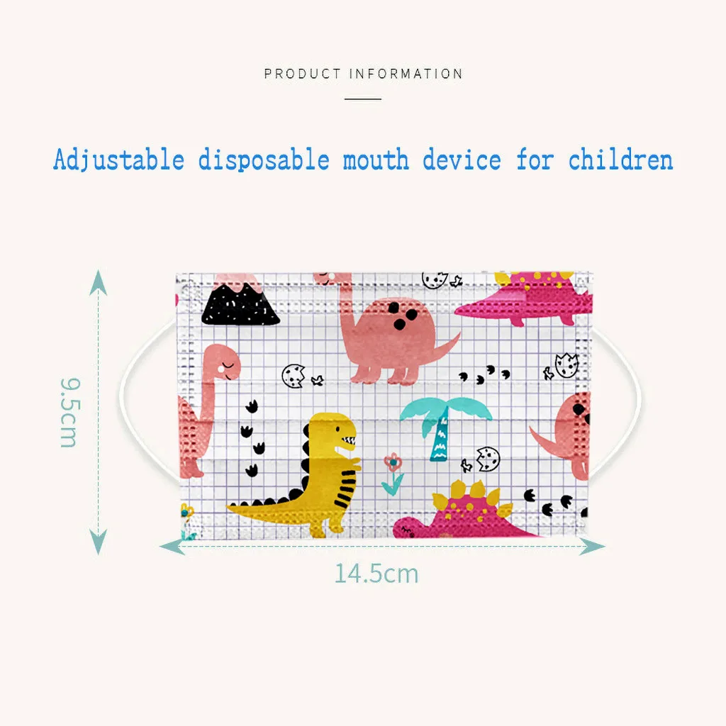 

50PCs Children's mask Face Mask 3 Ply Ear Loop Masks Cartoon Print Reusable Filter Dust Face Mask Adult Washable Soft Mask