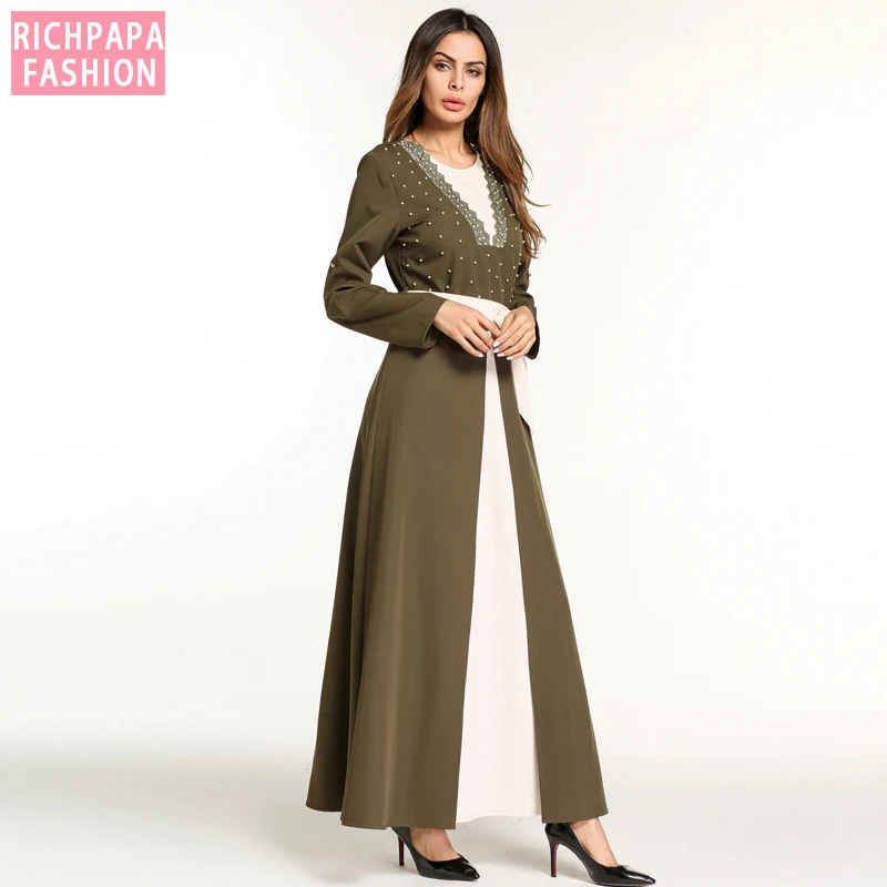 Женское мусульманское платье абайя в арабском стиле Дубай Hijab турецкие платья