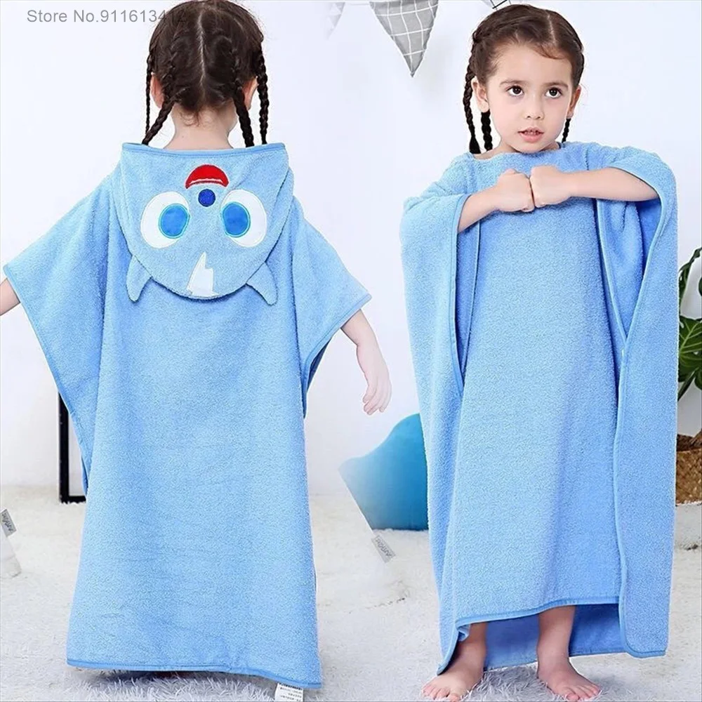 Синие банные полотенца с динозавром детский Мягкий банный халат детские халаты