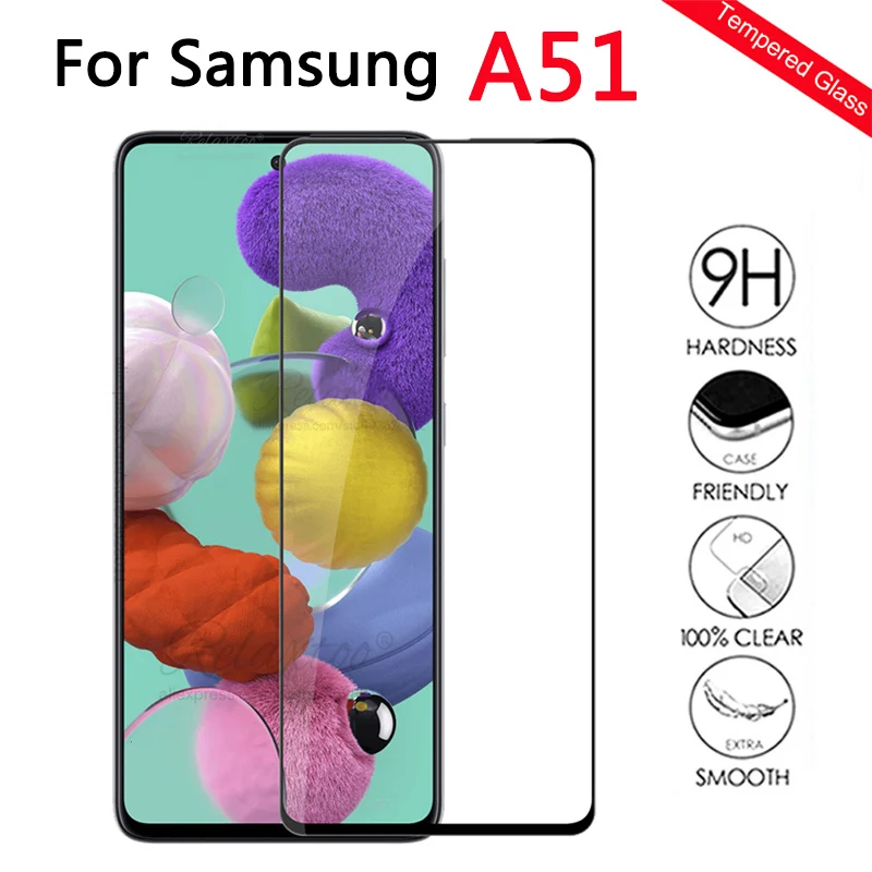 Полное покрытие из закаленного стекла для samsung Galaxy A51 A515F Защитная пленка экрана A