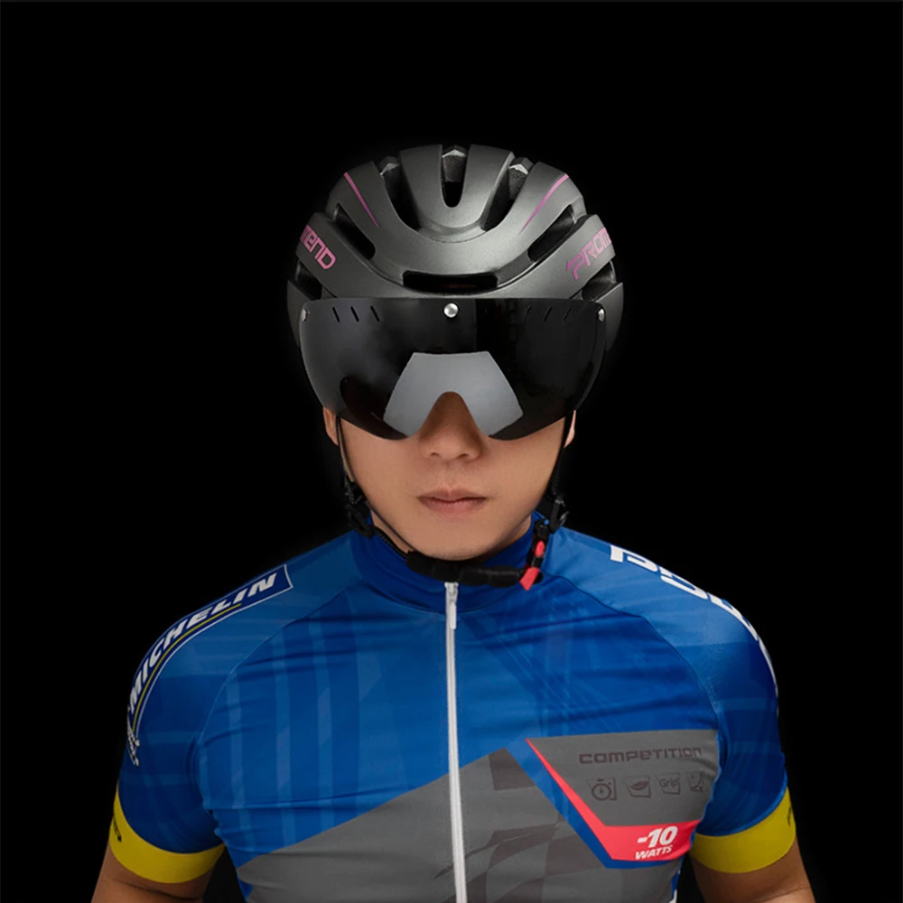 

PROMEND Bicycle Helmet LED Light Rechargeable Intergrally-molded Cycling Helmet Mountain Road Bike Helmet Sport Safe Hat For Man