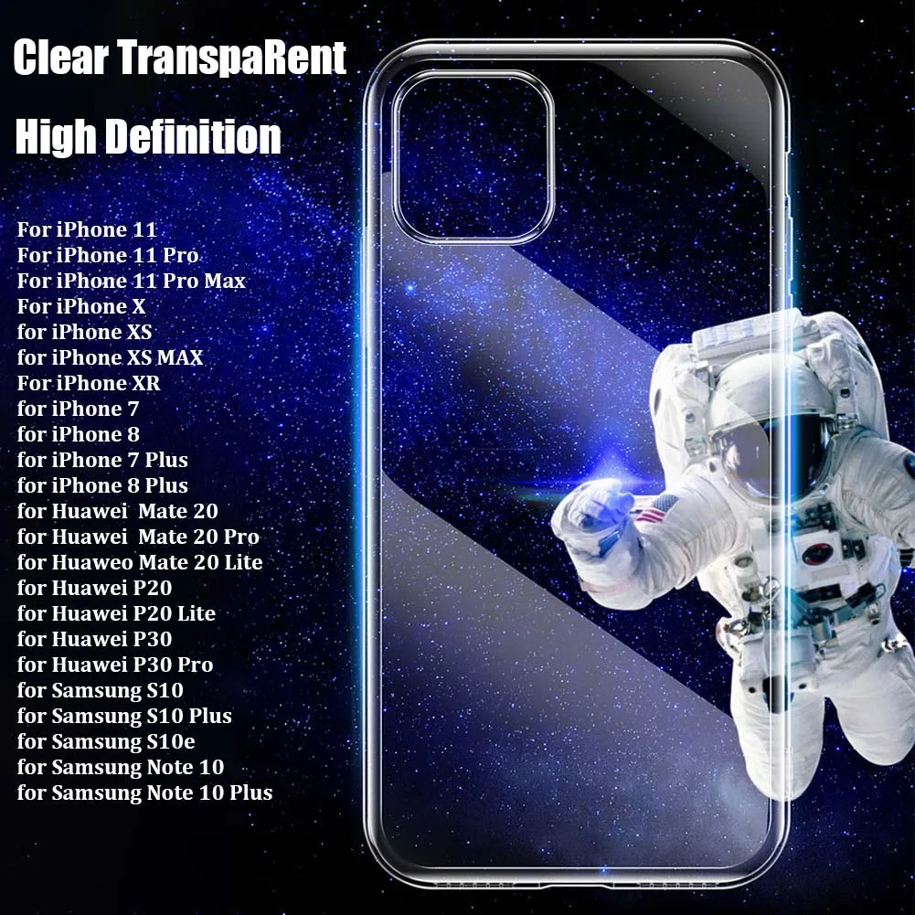 Прозрачный мягкий чехол из ТПУ для iPhone 11 Pro Max ультратонкий прозрачный