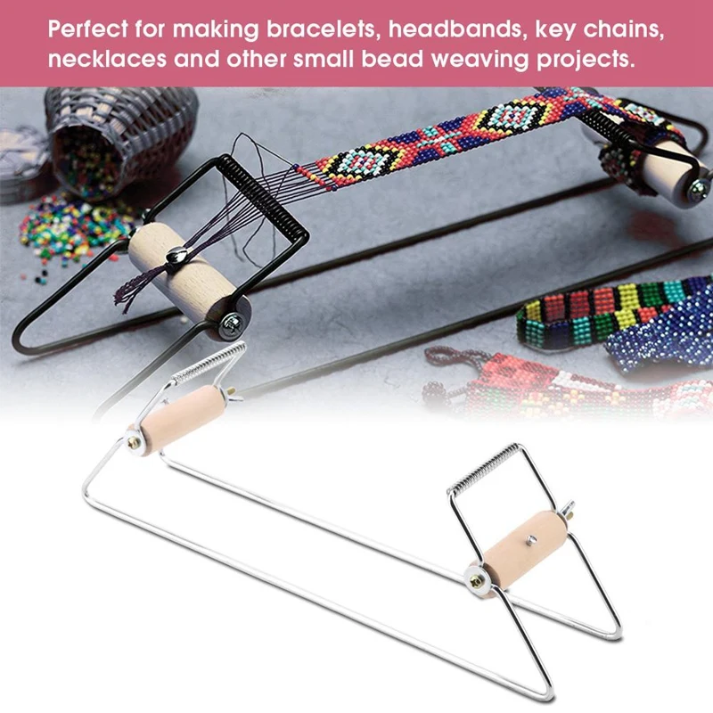 

Simple Diy Knitting Machine Metal Bead Loom Kit Jewelry Loom For Weaving Necklace Bracelet Diy Crafts