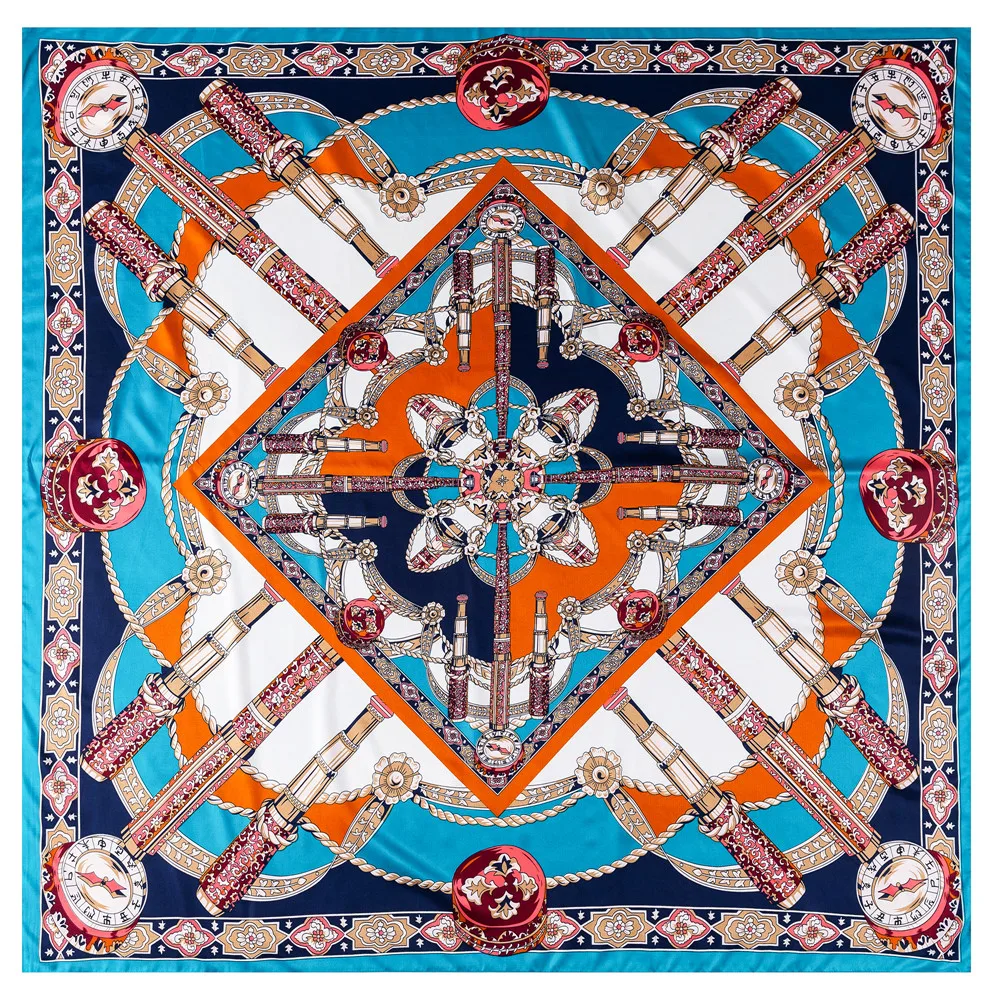 Женский шелковый шарф с принтом скептически 6 130 см