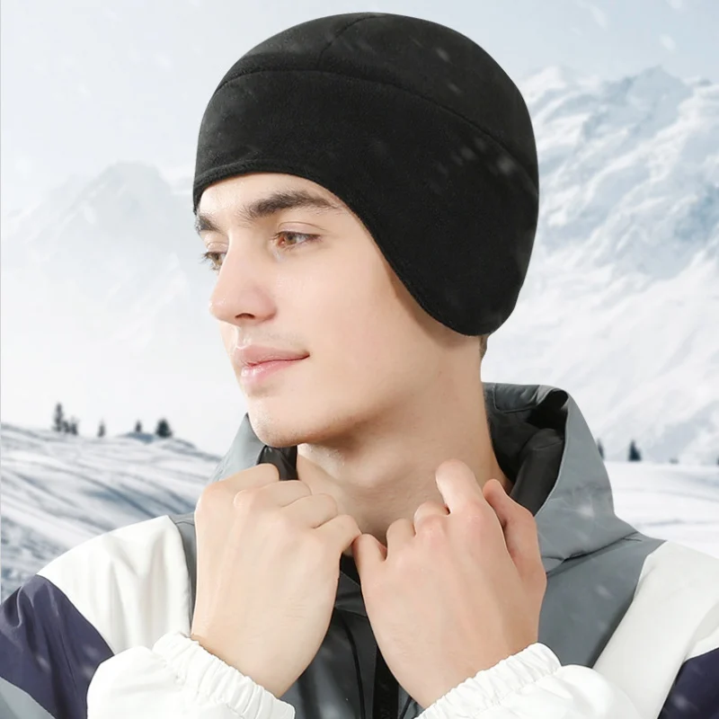 

шапка Winter Men's Warm Hedging Cap Outdoor Windproof Ear Protection Fleece Hat Sports Riding Hat