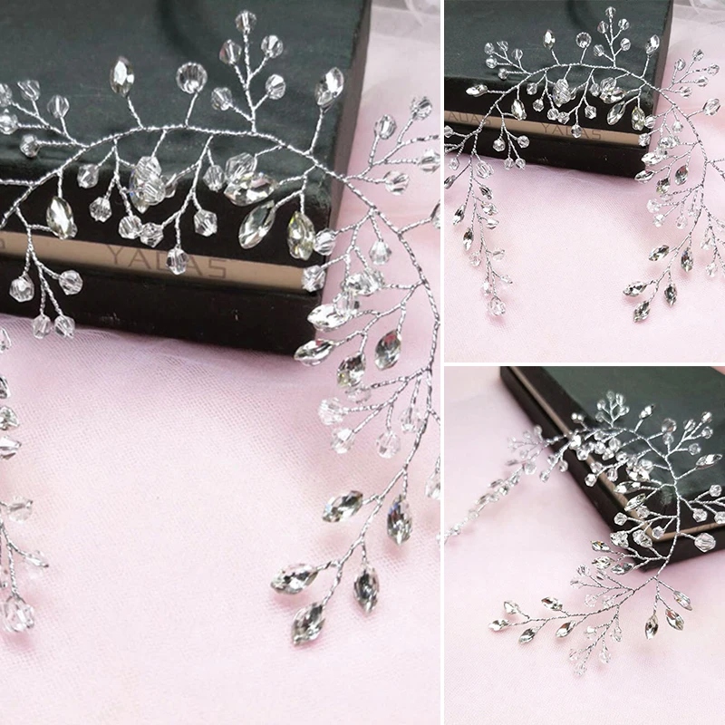 

Korean High-End Handmade Flowers Beaded Bride Headdress Hairband Elegant Small Jewelry Princess Wedding Hair Decoration