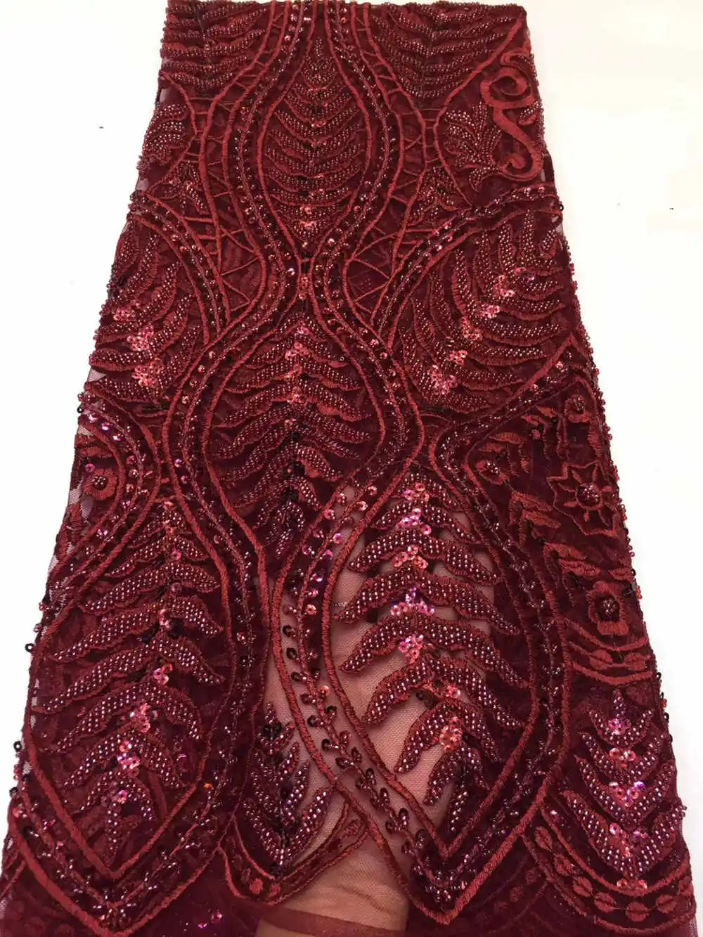 Африканская кружевная ткань высокого качества кружевная aso ebi сетчатая ткань вышитая полностью бисером нигерийский Швейцарский кружевной ткани 5 ярдов RG405