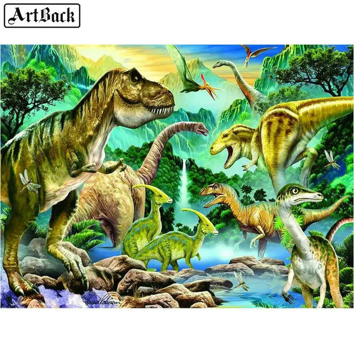 ARTBACK 5D DIY Алмазная картина полный квадрат Юрского периода наклейка динозавра