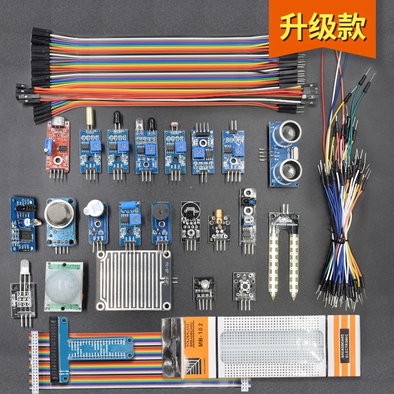 Комплект датчиков 24 в 1 для Arduino UNO R3 Raspberry Pi 2 3 4 с GPIO Board HC-SR04 501 звуковой датчик