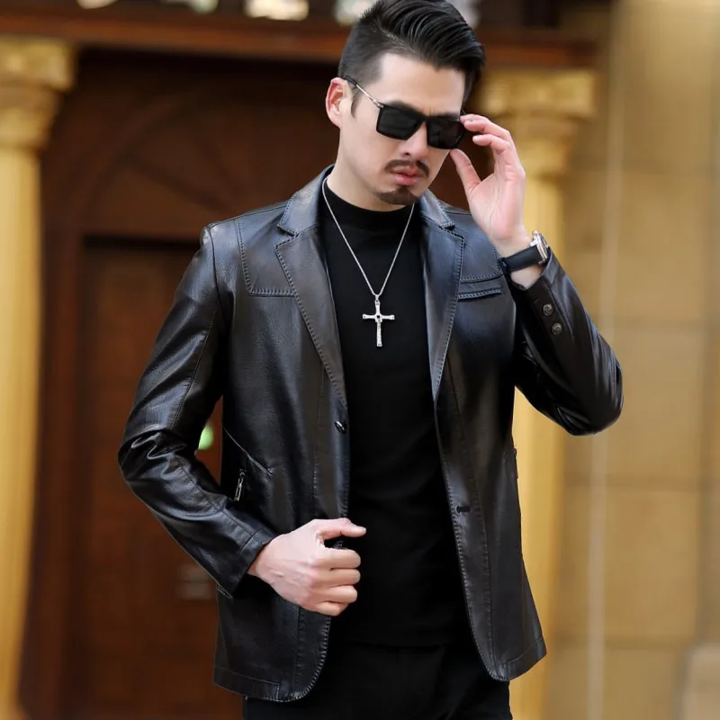 Мужская замшевая куртка из искусственной кожи пальто на весну и осень Женская