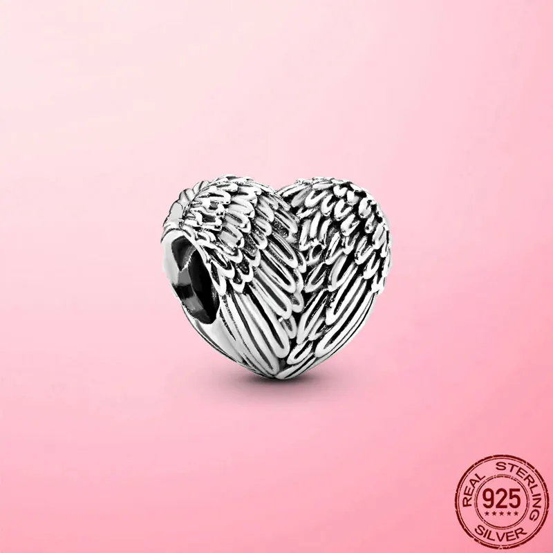 

Подлинные искусственные серебряные подвески-бусины в виде сердца, подходят для браслета Pandora, Оригинальные Серебряные Подвески 925 пробы, по...