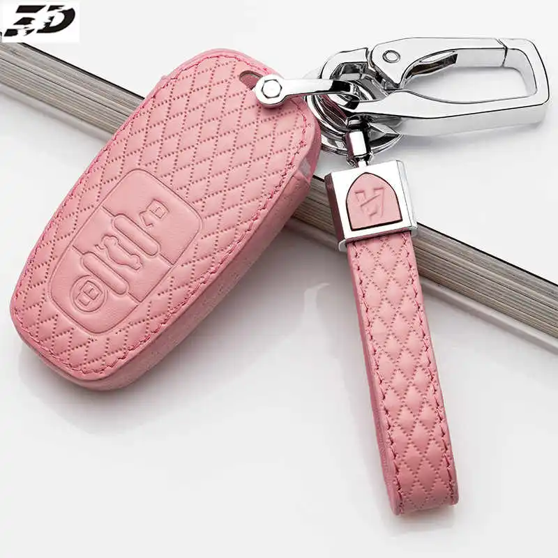 Высококачественный чехол для автомобильного ключа из натуральной кожи Audi A2 A3 A4 A6