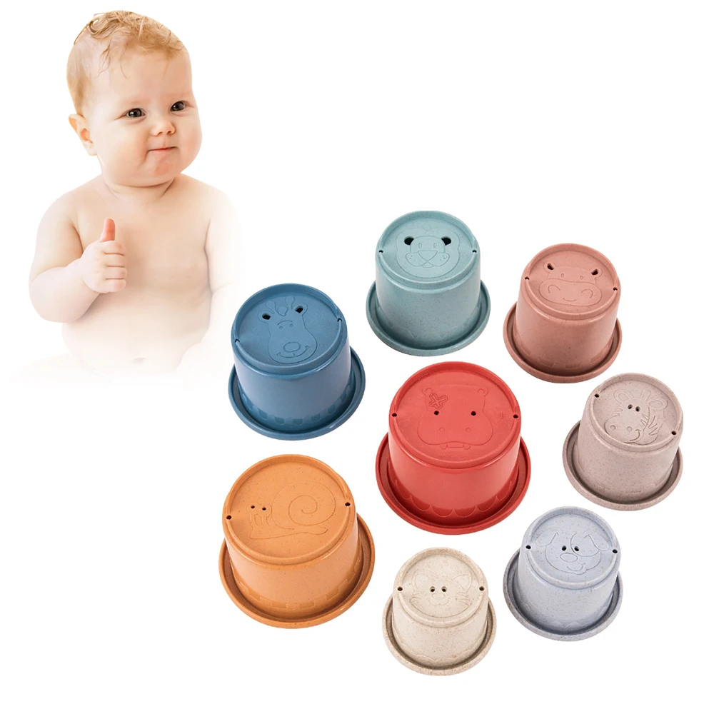 8 шт. забавные песочные часы из пшеничной соломы штабелируемые чашки для ванны