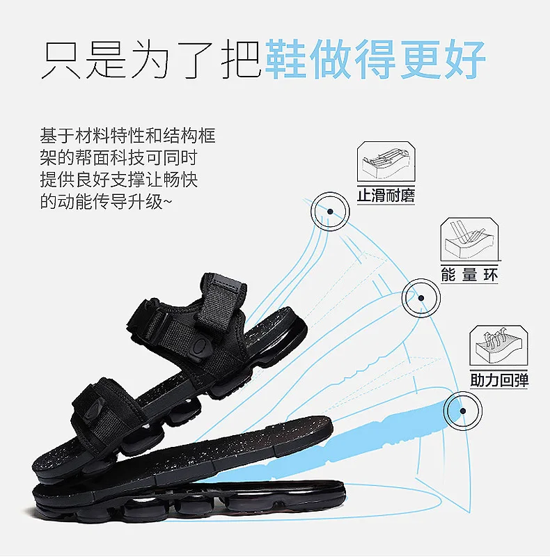 Мужские летние повседневные туфли для отдыха легкие сандалии с открытым носком