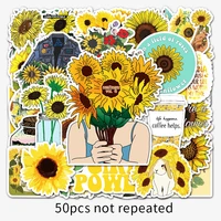 50pcspack sunflower you are my sunshine stickers pvc decal to diy scrapbook laptop car suitcase yellow vsco girls toy sticker