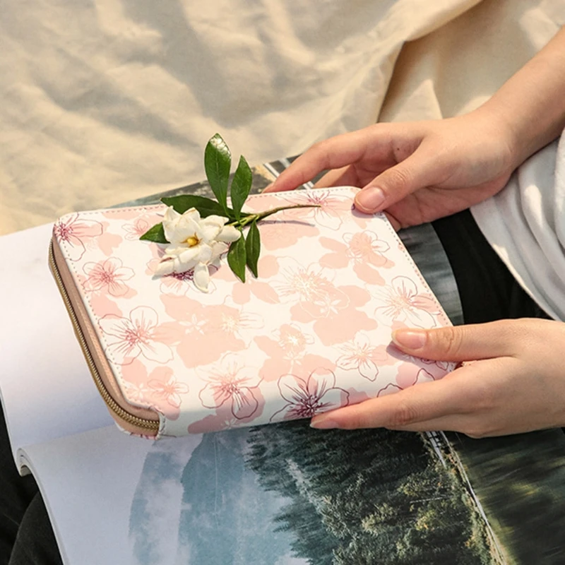 

Cartoon Flower B6 Zipper Notebook Notepad with Pen Set Leather Planner Diary Journal Agenda Stationery School Office Supplies