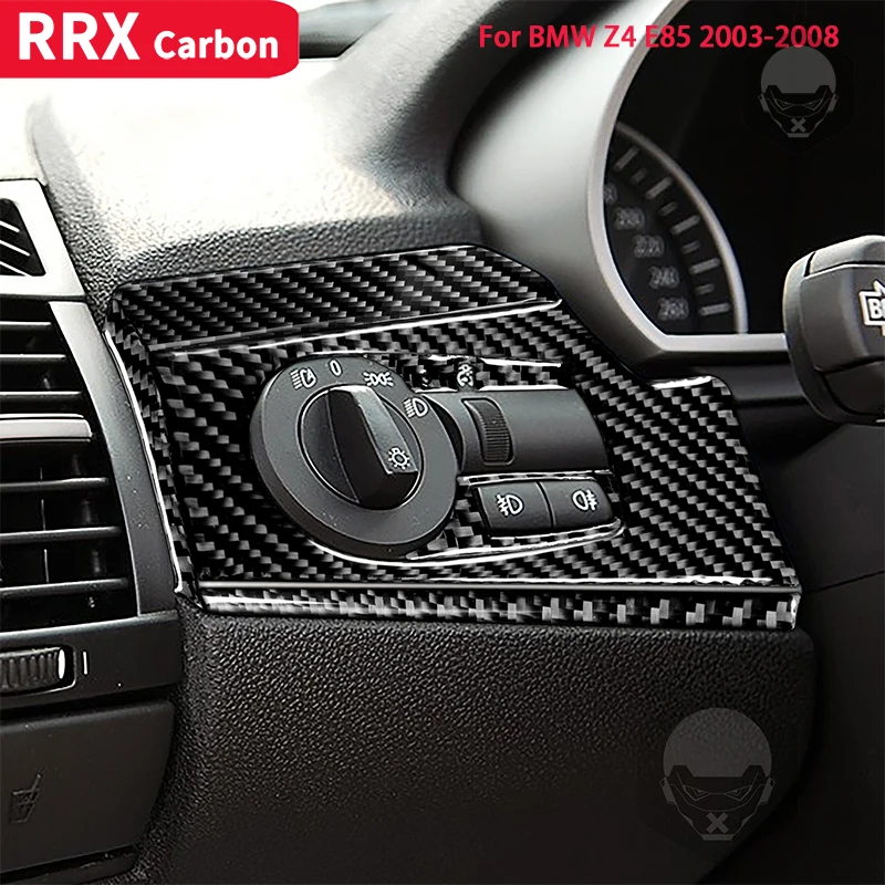 

For BMW Z4 E85 2003 2004 2005 2006 2007 2008 Carbon Fiber Stickers Headlight Switch Button Panel Cover Trim Car Accessories