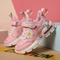 spring summer baby kids fashion children sports shoes mesh breathable cute flowers pink casual shoes toddler girl sneakers black