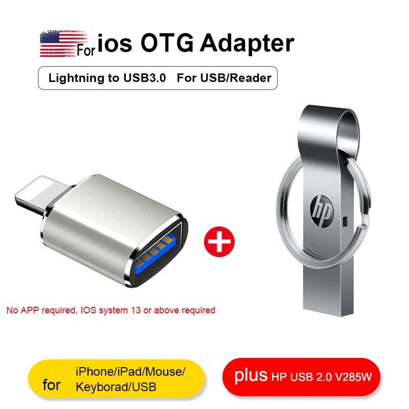 Адаптер для камеры HP Lightning USB iphone V285W 16 ГБ 32 64 iPhone 7 8 6 6s Plus 11Pro/iPad/Mouse/Keyborad|USB