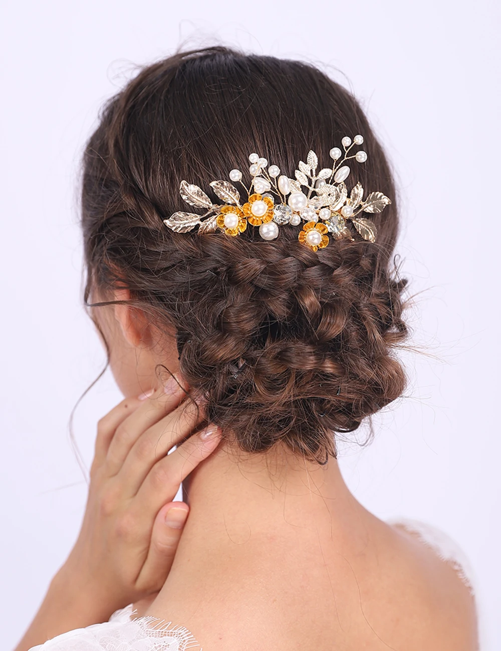 Винтажные Украшения для волос с золотыми цветами и искусственными Богинями
