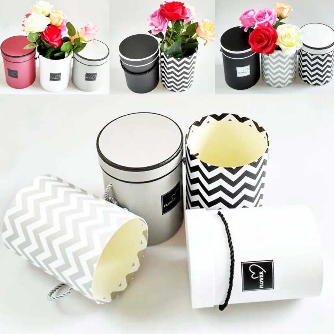 Креативные ручные круглые коробки для цветов жилых коробка флористов высокого