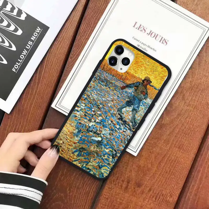 

Fashion famous oil painting pattern luxury Phone Case shell for iPhone 11 12 pro XS MAX 8 7 6 6S Plus X 5S SE 2020 XR