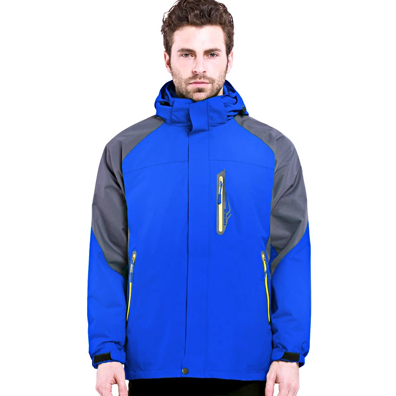 Royal Blue Двухсекционная Спортивная уличная куртка водонепроницаемая походная флисовая непроницаемая Hombre Chaqueta Impermeable Hombre зимняя - Цвет: Royal Blue