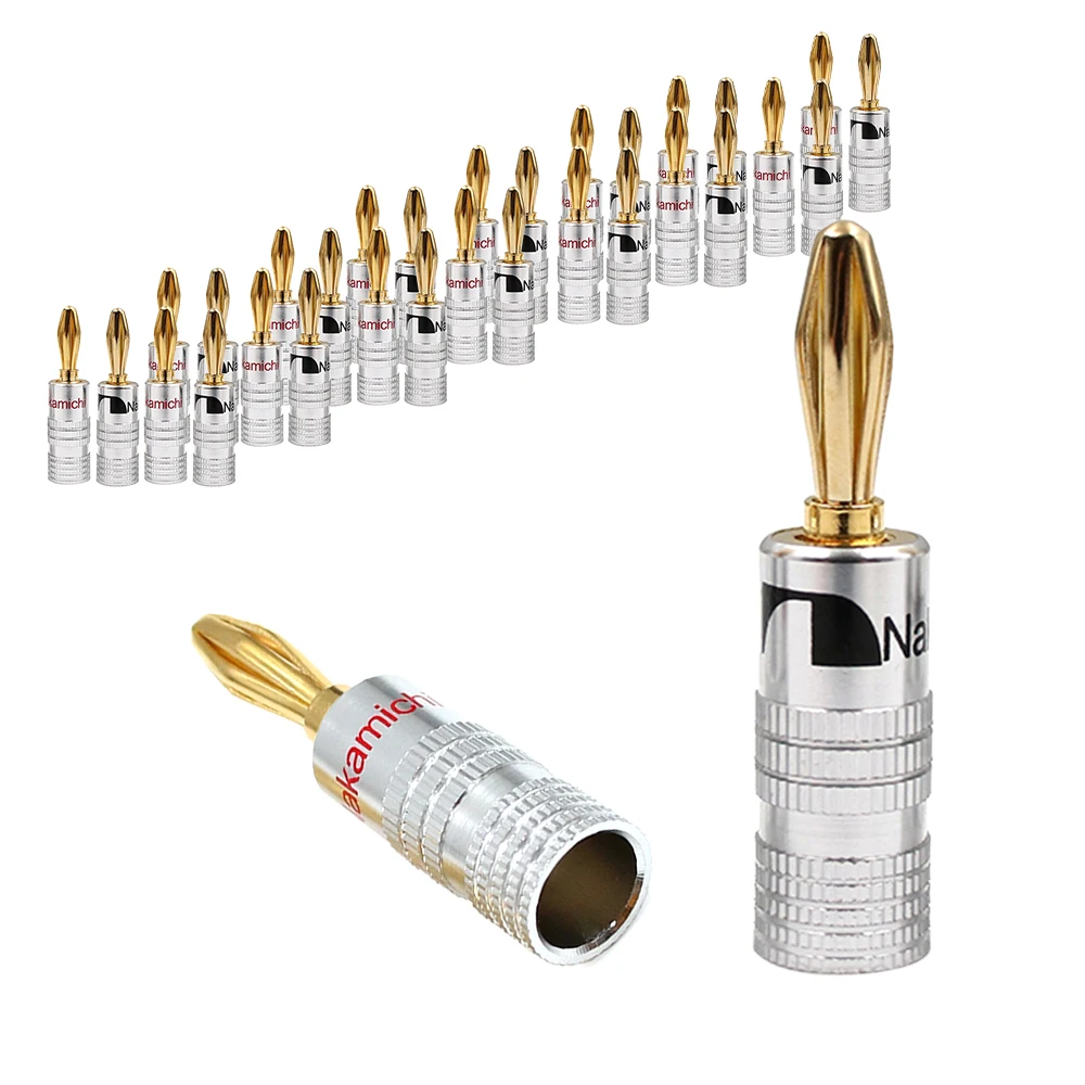 Банановые вилки 3/12/16 пар 24K аудио разъем двойной винт замок для динамика