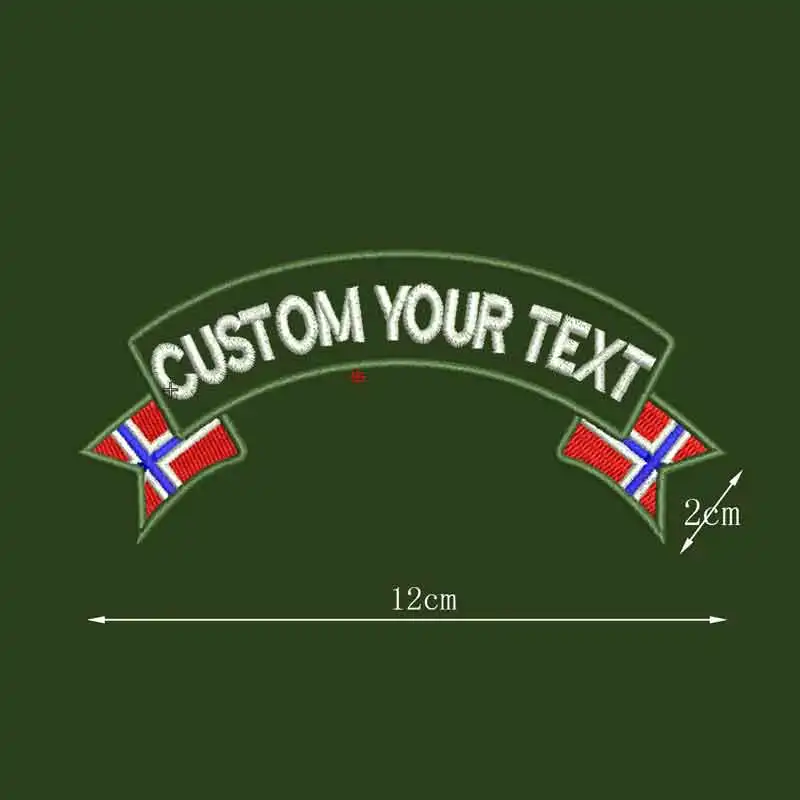 Custom Norway name patches tags personalized iron on hook backing embroidered | Дом и сад