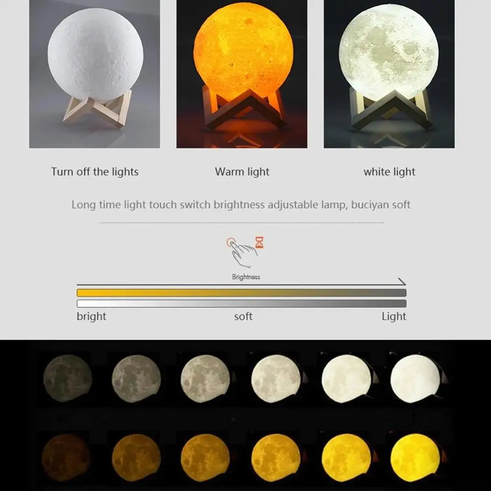 2 Color Change Moon Decoration Miniature Home Decor | Дом и сад