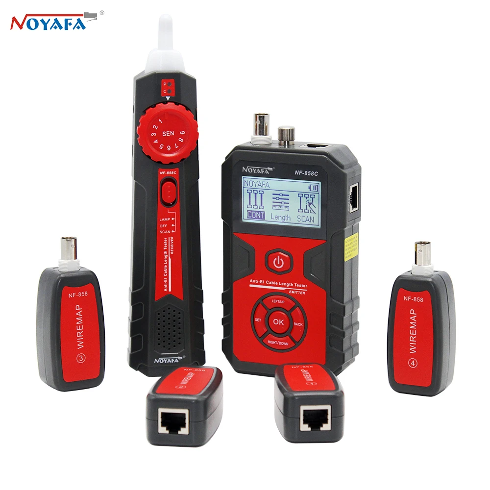 

NOYAFA NF-858C Trace Cable Line Locator Portable Wire Tracker Cable Tester Finder Network Cable Testing BNC Measure Cable Length