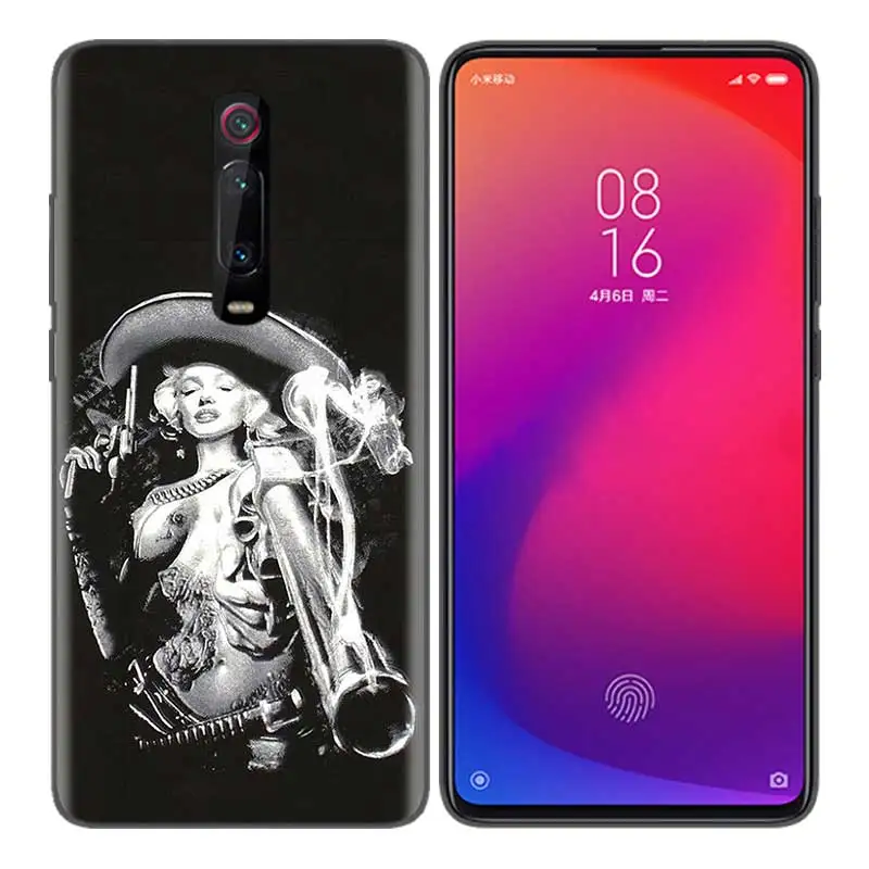 Черный мягкий силиконовый чехол-сумка для Xiaomi mi 9T CC9 Red mi 4 4X5 6 6A 7 7A Note Plus K20 Pro F1 Tampa Fall Marilyn Monroe t